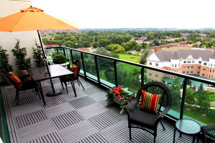Flooring tiles are one of the best ideas for an outdoor kitchen balcony.