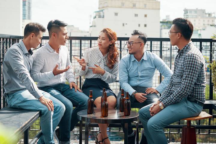 Implement a bar for your condo balcony party ideas.