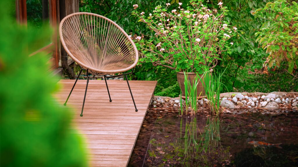 Zen-Inspired Deck with Water Features